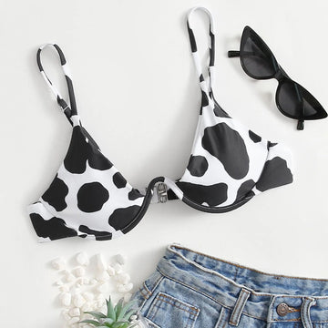 Cow Print Swimsuit Top